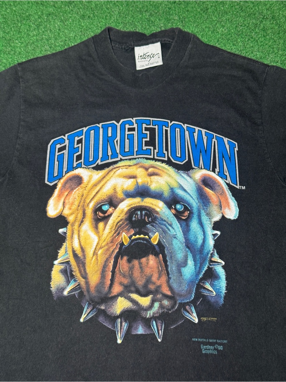 Vintage 90s Georgetown Hoyas T-shirt, Rare College Sportswear Football (Small)